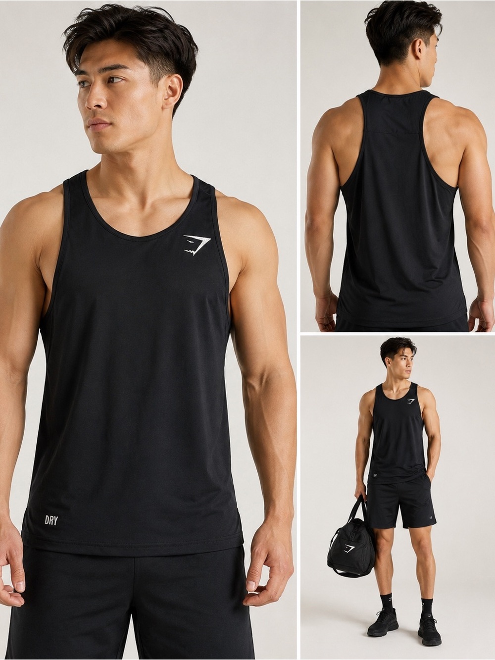 Gymshark DRY Black Performance Tank Top Athletic Workout Gym Men’s